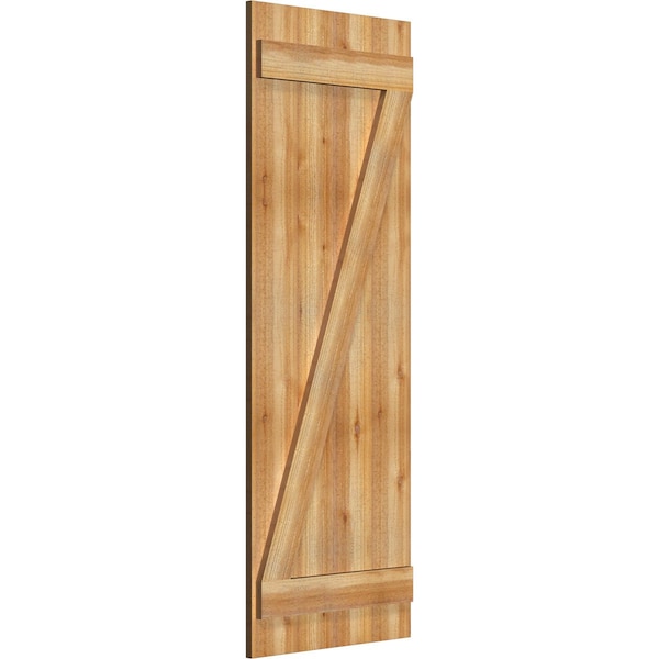 Joined Board-n-Batten Shutters W/Z-Bar, Rough Sawn Western Red Cedar, 21 1/2W X 59H